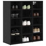 vidaXL Cabinet à chaussures Chêne noir 77 5 x 30 x 83 5 cm