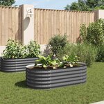 vidaXL Lit surélevé de jardin 160x80x44 cm Acier galvanisé Gris