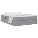 vidaXL Lit avec rangement et matelas Gris clair 140 x 190 cm Polyester