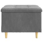 vidaXL Pouf de rangement Gris foncé 60 x 60 x 45 cm Velours