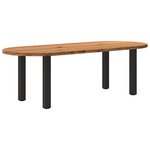 vidaXL Table à manger marron clair bois de chêne massif ovale