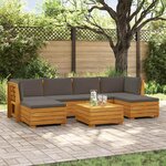 vidaXL Ensemble de canapés d'extérieur avec coussin 7 Pièce Marron
