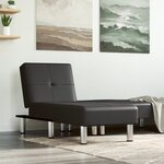 vidaXL Chaise longue noir similicuir