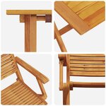 vidaXL Ensemble bistro pliant 3 Pièces Marron Bois d'Acacia Massif