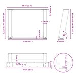 vidaXL Pieds de table basse en U 2 pièces Anthracite 60 x (42-43) cm Acier