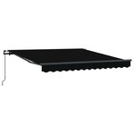vidaXL Auvent Rétractable Noir 350 x 250 cm tissu