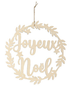 Couronne en bois Joyeux Noël 29 cm