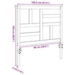 vidaXL Tête de lit Marron cire 105.5 x 4 x 104 cm Bois massif en pin