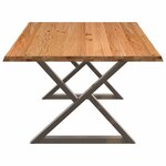 vidaXL Table à manger avec bord naturel 240x120x74cm bois massif chêne