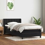 vidaXL Sommier à lattes de lit avec matelas noir 90x210 cm velours