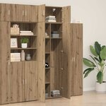 vidaXL Armoire de rangement 3 Pièces Chêne artisanal