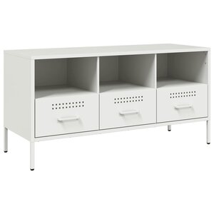vidaXL Meuble TV blanc 100 5x39x50 5 cm acier