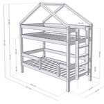 Lits cabane superposés KILI 90 x 200 verni
