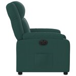vidaXL Fauteuil inclinable électrique Vert foncé Tissu