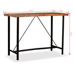 vidaXL Table de bar Bois massif de récupération 150 x 70 x 107 cm
