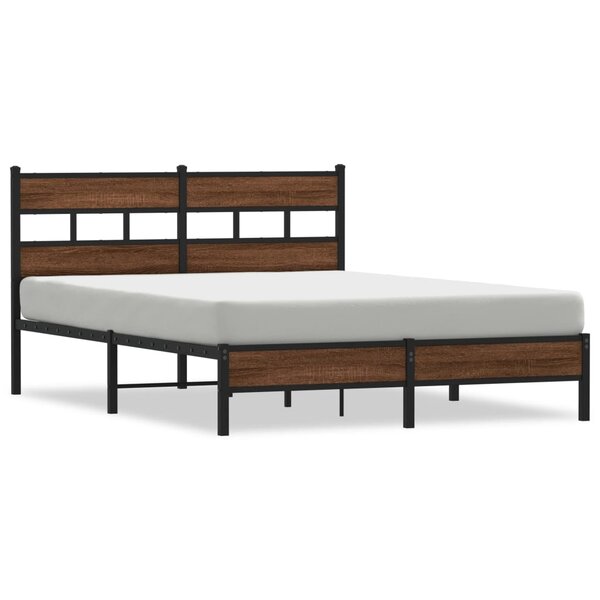 vidaXL Cadre de lit sans matelas chêne marron 150x200 cm
