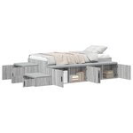 vidaXL Cadre de lit de rangement Gris Sonoma 75x190 cm