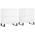 vidaXL Buffets 2 Pièces blanc brillant bois d'ingénierie