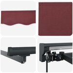 vidaXL Auvent Rétractable Rouge bordeaux 350x250 cm tissu