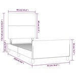 vidaXL Cadre de lit avec tête de lit Bleu foncé 90x200 cm Velours