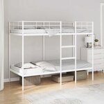 VidaXL Lit superposé sans matelas blanc 80x200 cm acier