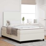 vidaXL Lit à ressort LED avec tête de lit Crème et Blanc 120 x 190 cm