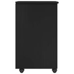 vidaXL Cabinet roulant 34 x 39 x 65 5 cm Bois de Pin Massif Noir