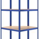 vidaXL Étagère d'angle à 4 niveaux Bleu Acier et bois d'ingénierie