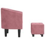 vidaXL Fauteuil avec repose-pied rose velours