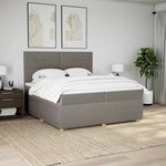 vidaXL Sommier à lattes de lit avec matelas Taupe 200x200 cm Tissu