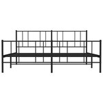 vidaXL Cadre de lit métal sans matelas avec pied de lit noir 183x213cm