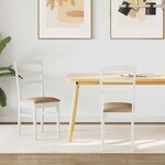 vidaXL Chaise de salle à manger 2 Pièces Blanc et marron