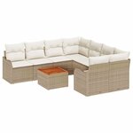 vidaXL Ensemble de canapé de jardin 9 Pièces Beige  blanc