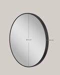 Miroir mural rond décoratif diamètre 61 cm cadre en métal pour salon chambre salle de bains noir 12_0006604