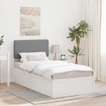 vidaXL Cadre de lit avec tête de lit rembourrée Gris clair 80 x 200 cm
