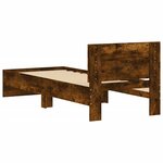vidaXL Cadre de lit sans matelas avec tête de lit chêne fumé 90x190 cm