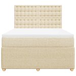 vidaXL Sommier à lattes de lit avec matelas Crème 160x200 cm Tissu