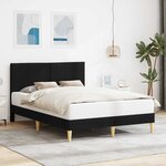vidaXL Cadre de lit avec tête de lit Noir 140 x 190 cm Tissu