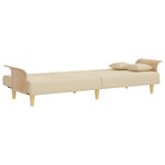vidaXL Canapé-lit avec accoudoirs crème tissu