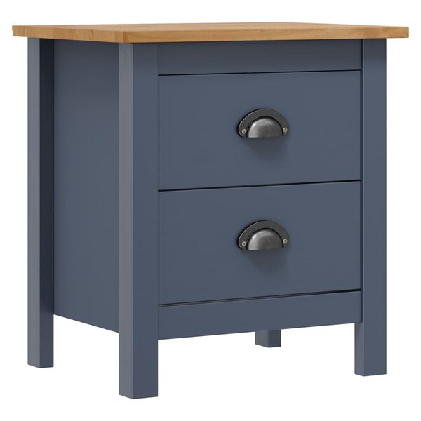 vidaXL Table de chevet Hill Gris 46x35x49 5 cm Bois de pin solide