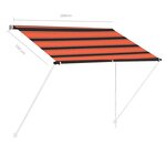 vidaXL Auvent rétractable 200x150 cm Orange et marron