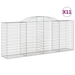 vidaXL Paniers à gabions arqués 11 Pièces 300x50x120/140 cm fer galvanisé
