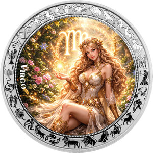 Monnaie VIRGO Goddesses Zodiac 1 Oz Argent 5 Cedis Ghana 2026 (PRÉCOMMANDE)