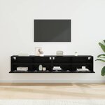 vidaXL Meubles TV muraux 2 Pièces Chêne noir 80 x 30 x 30 cm