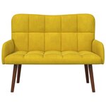 vidaXL Sofa 2 places Jaune 115 x 61 x 87 cm Velours (V)