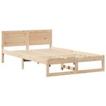 vidaXL Cadre de lit avec tête de lit Naturel 120 x 200 cm Pin massif