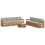 vidaXL Ensemble de canapés d'extérieur 9 pc Naturel et gris clair