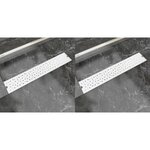 vidaXL Drain de douche linéaire 2 Pièces 630 x 140 mm Acier inoxydable