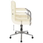 Chaise fauteuil siège pivotante de bureau informatique étude tissu crème 02_0024098