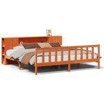 vidaXL Lit bibliothèque sans matelas cire marron 200x200 cm pin massif
